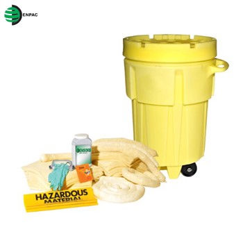 泄漏應(yīng)急套裝|ENPAC移動(dòng)泄漏處理套裝_95加侖吸液腳輪式泄漏應(yīng)急桶套裝1398-YE